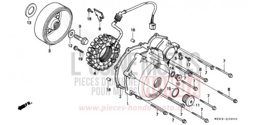 LEFT CRANKCASE COVER/ GENERATOR NTV650T de 1996